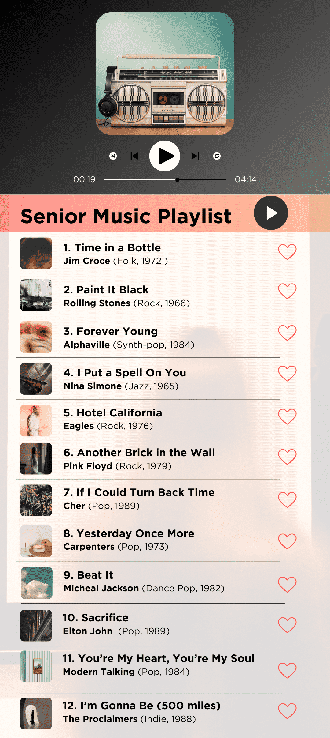 Music Playlist for Seniors